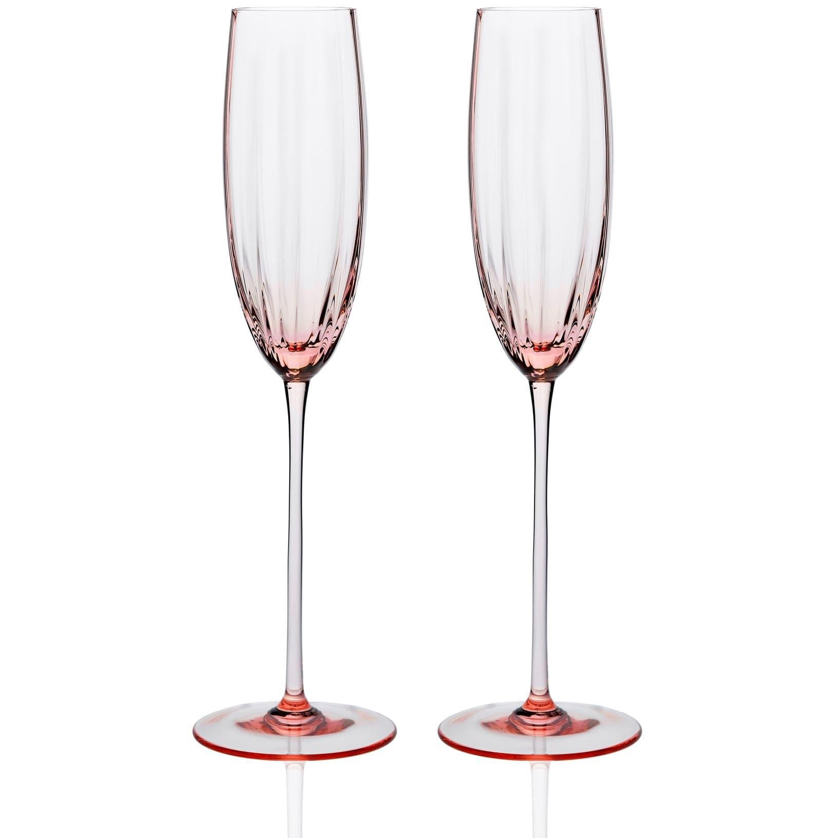 Quinn Rose Champagne Flute Glass Set